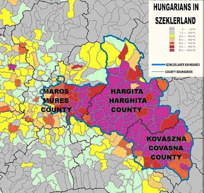 Székely népesség Kovászna, Hargita és Maros megyében