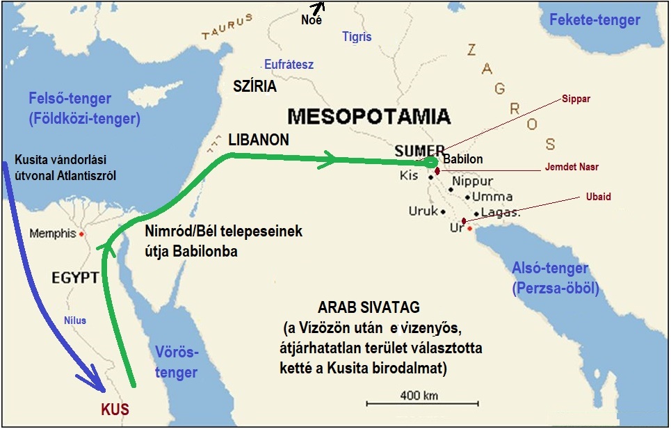 Bel/Nimród útja a Kusok földjéről Babilóniába