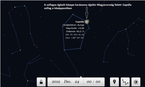 December 24.-én éjfélkor az égbolt közepe az Európai Mezopotánia (Pannónia) felett