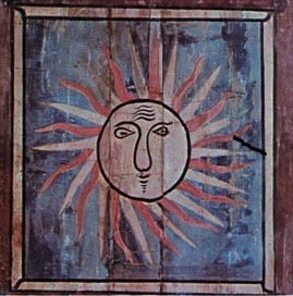 A Nap, a megyaszói református templom festett mennyezetkazettáján